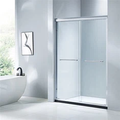 Chrome glazen badkamerdeur