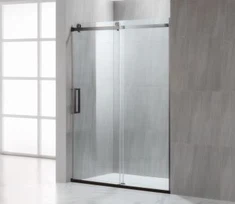 Double zwart schuifdeur douchescherm