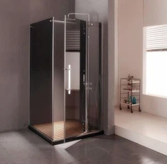 Rechthoekig douchescherm met scharnierende paneel